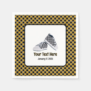 Retro 90's Skater/Hip Hop Checkerboard Baby Shoes Napkins