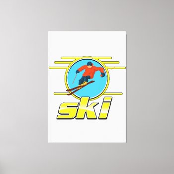 Retro 90s Ski Logo Canvas Print by bartonleclaydesign at Zazzle