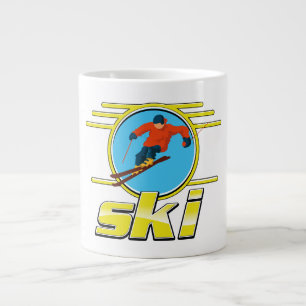 Retro 90s ski logo giant coffee mug