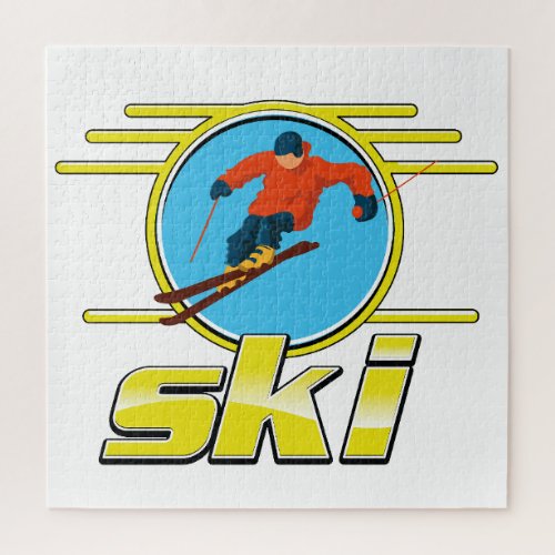 Retro 90s ski logo jigsaw puzzle