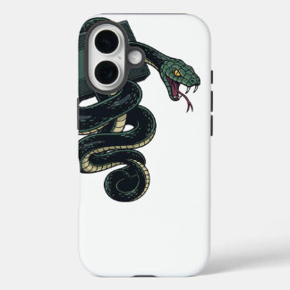 Retro 90s Snake Wrapped Around VHS Tape iPhone 16 Case