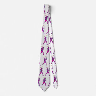 Retro 90s Tennis Player Pattern Neck Tie