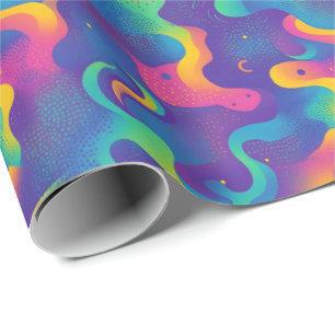 Retro 90s tiled pattern party wrapping paper