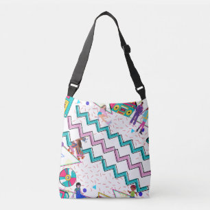 Retro 90's Tote Bag / Skates / Boombox / Colorful