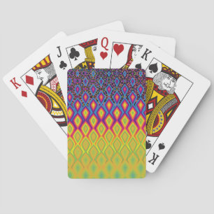 Retro 90s Vibrant Neon Color Abstract Pattern Poker Cards