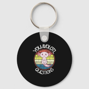 Retro 90s You Axolotl Questions Vintage Sunset Keychain