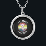 Retro 90s You Axolotl Questions Vintage Sunset Silver Plated Necklace<br><div class="desc">Retro 90s You Axolotl Questions Vintage Sunset cute, axolotl, lover, gift, kawaii, vintage, sunset, retro, axolotl fish, quotes, memes, gifts
Funny Axolotl T-shirt,  Cute Axolotl T-shirt, Vintage Sunset with Axolotl,  You Axolotl Questions T-Shirt</div>