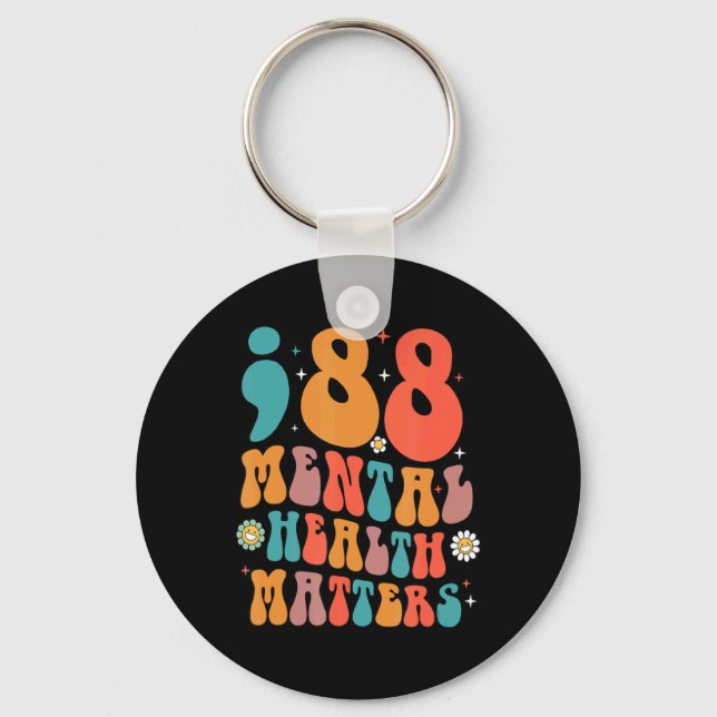 Retro 988 Mental Health S Suicide Prevention  Keychain (Front)