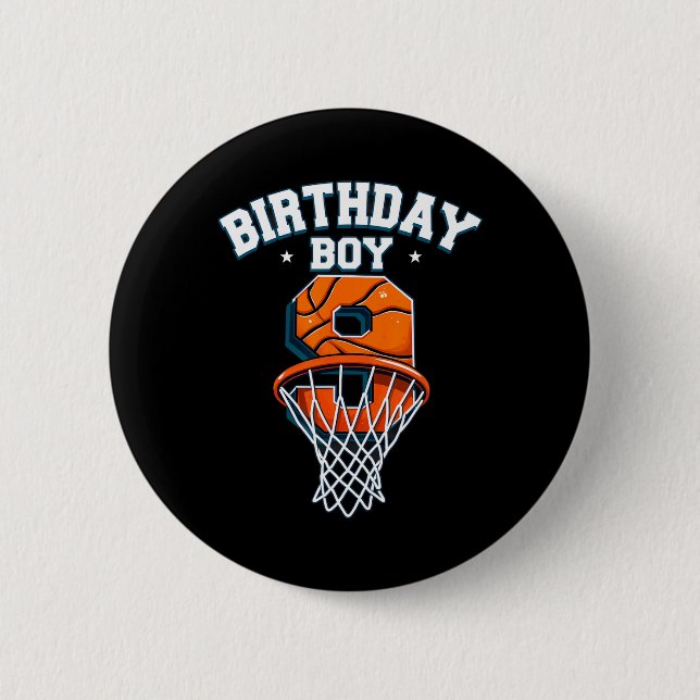 Retro 9th Birthday Boy Sketll Player  Button (Front)
