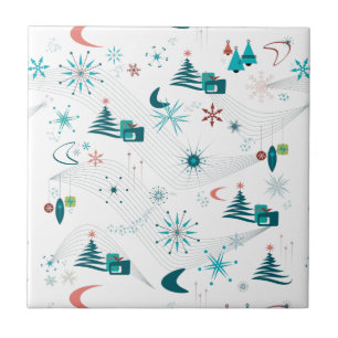Retro A Go-Go Christmas Ceramic Tile