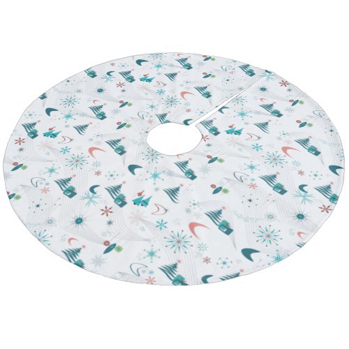 Retro A Go_Go Christmas Fleece Tree Skirt