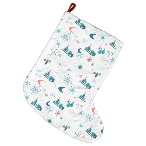 Retro A Go_Go Christmas Large Christmas Stocking