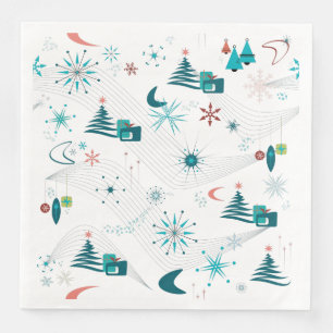 Retro A Go-Go Christmas Paper Dinner Napkins