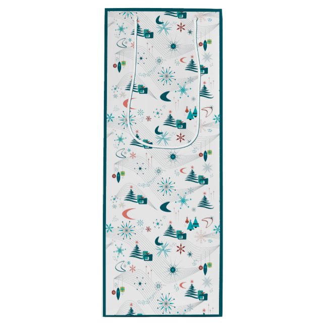 Retro A Go-Go Christmas Wine Gift Bag (Front)