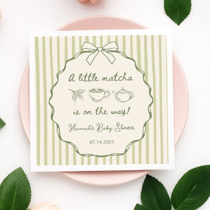 Retro A Little Matcha Tea Baby Shower Napkins
