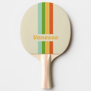 Retro ABC Street Pin Striped with Name Ping Pong Paddle