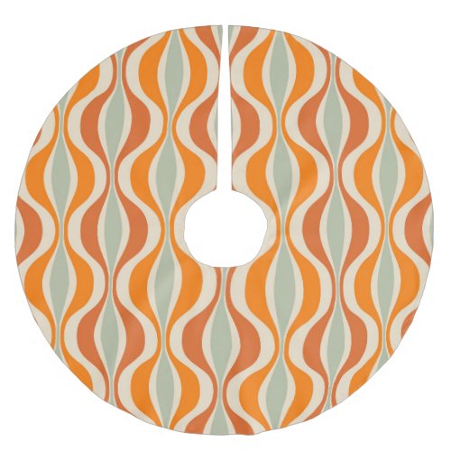 Retro Abstract 50s_60s Seamless Style Brushed Polyester Tree Skirt
