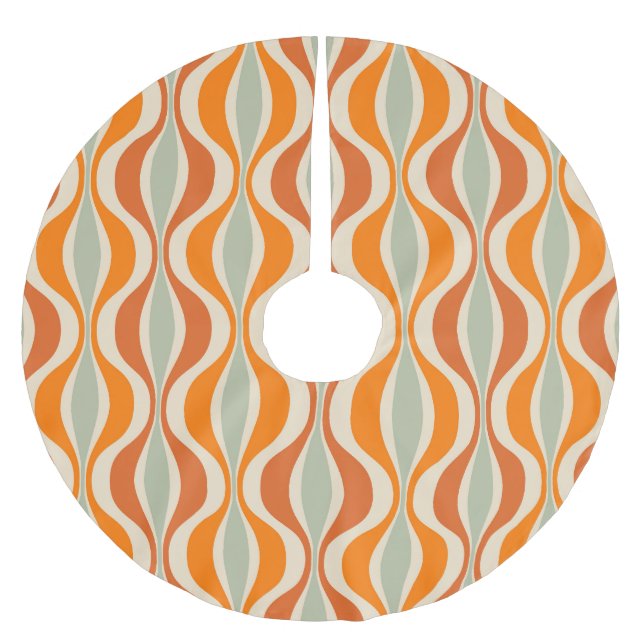 Retro Abstract: 50s-60s Seamless Style Brushed Polyester Tree Skirt (Front)