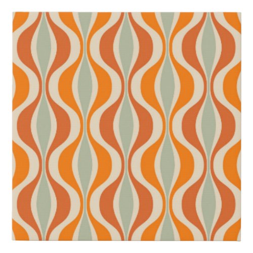 Retro Abstract 50s_60s Seamless Style Faux Canvas Print