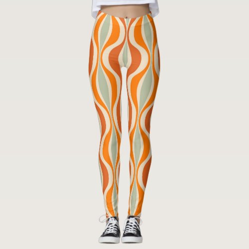 Retro Abstract 50s_60s Seamless Style Leggings