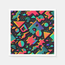 Retro Abstract 80s 90s Style Napkins