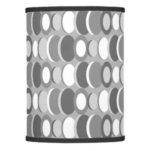 Retro Abstract Art Circles Gray Lamp Shade