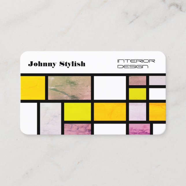 Retro abstract art geometric template cover business card (Front)