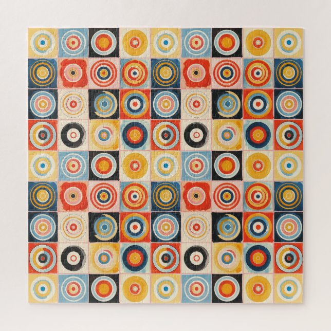 Retro Abstract Art in the style of Hilma af Klint Jigsaw Puzzle (Vertical)