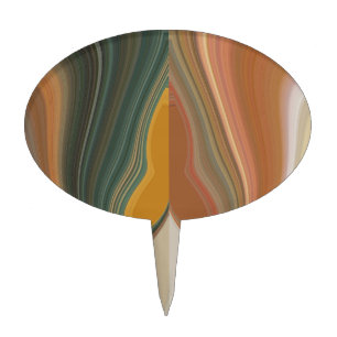 Retro Abstract Art Print Cake Topper