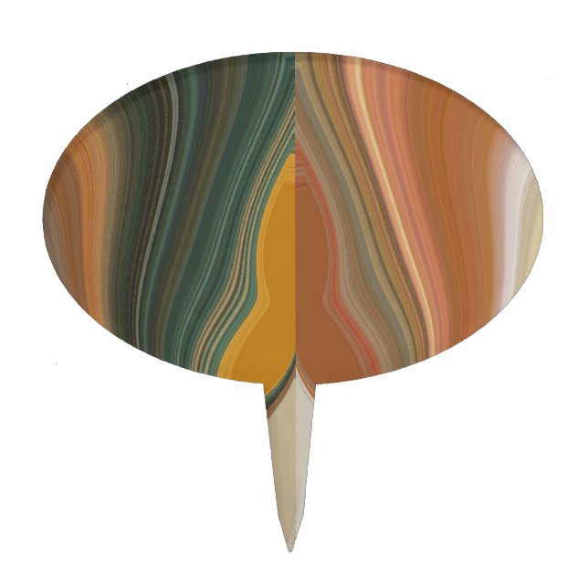 Retro Abstract Art Print Cake Topper (Front)