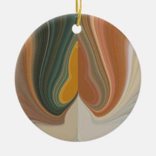 Retro Abstract Art Print Ceramic Ornament