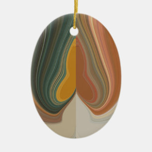 Retro Abstract Art Print Ceramic Ornament