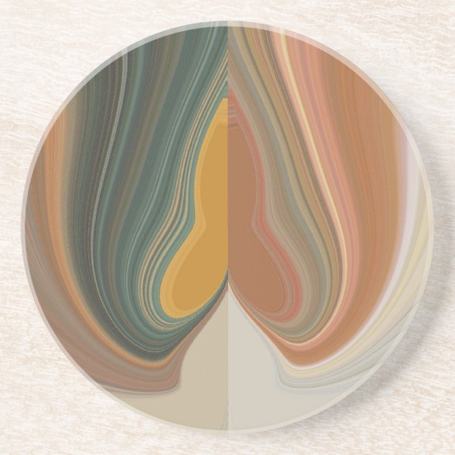 Retro Abstract Art Print Drink Coaster (Front)