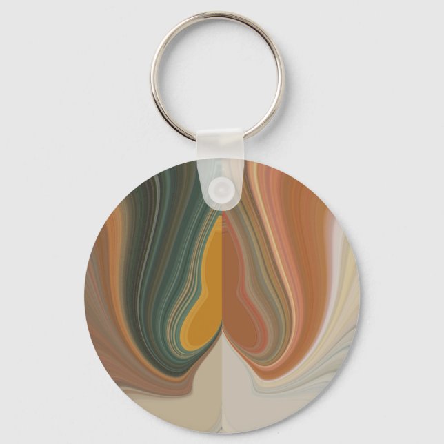 Retro Abstract Art Print Keychain (Front)