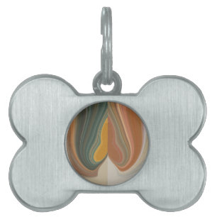 Retro Abstract Art Print Pet Name Tag