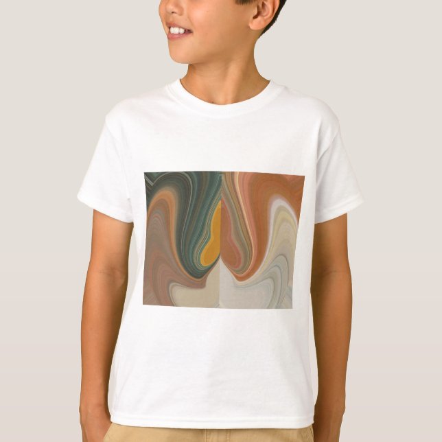 Retro Abstract Art Print T-Shirt (Front)