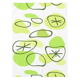 Retro Abstract Art Rocks Chartreuse Tablecloth