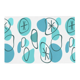 Retro Abstract Art Rocks Turquoise Placemat