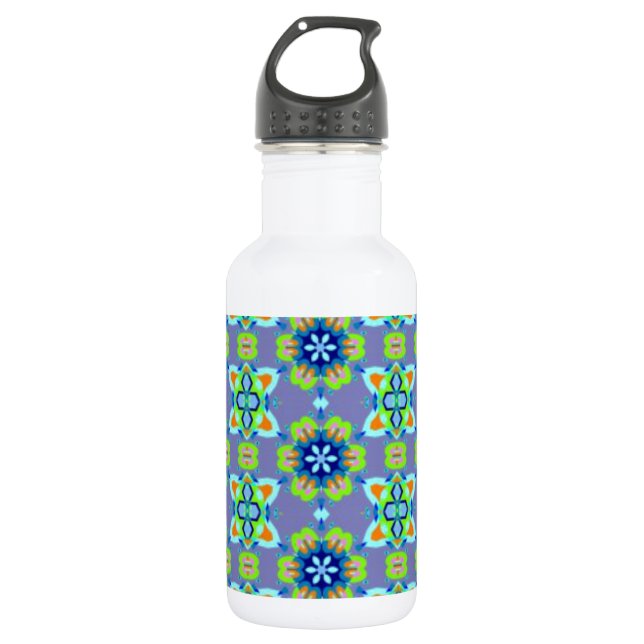 Retro Abstract Art Stainless Steel Water Bottle (Front)
