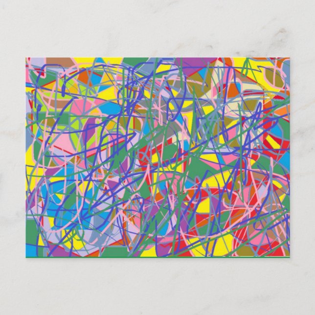 REtro abstract art with many colors and line Postcard (Front)