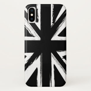 Retro abstract black union jack design iPhone x case