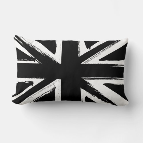 Retro abstract black union jack design lumbar pillow