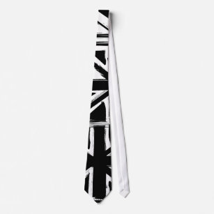 Retro abstract black union jack design neck tie