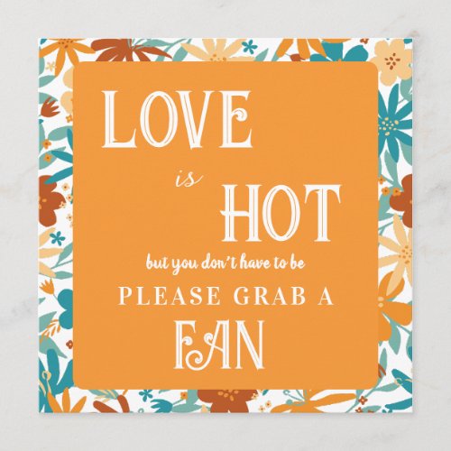 Retro Abstract Bright Bold Wedding Fan Sign Program