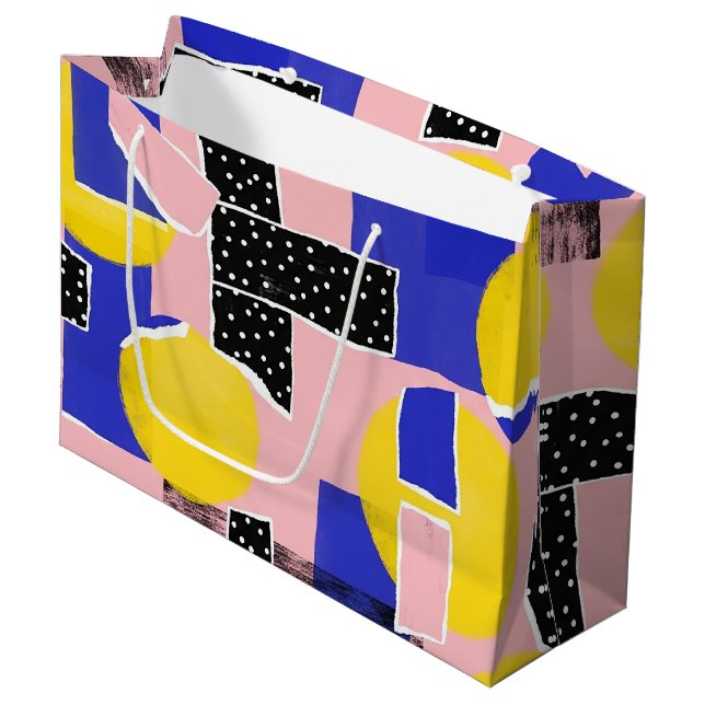 Retro Abstract Brushstroke (10) Large Gift Bag (Front Angled)