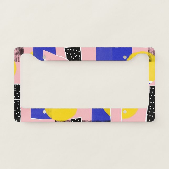 Retro Abstract Brushstroke (10) License Plate Frame (Front)