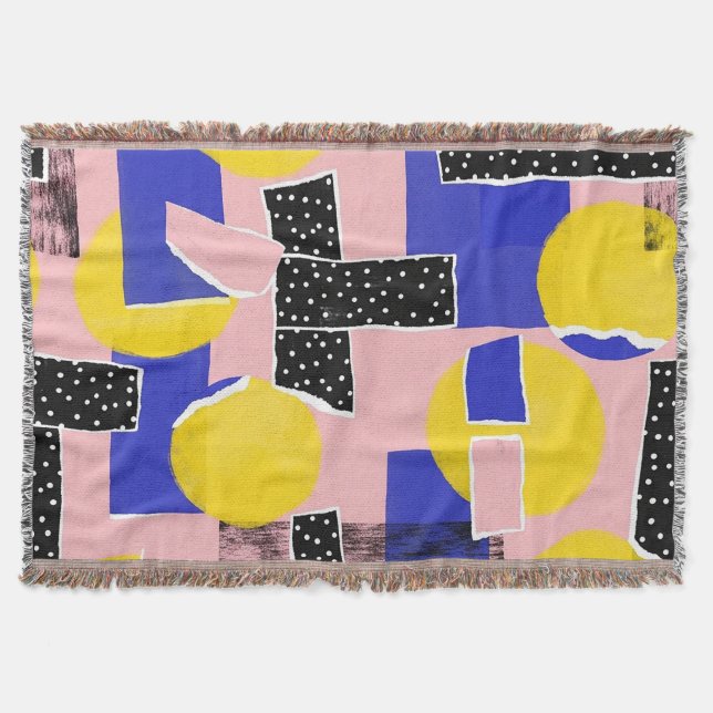 Retro Abstract Brushstroke (10) Throw Blanket (Front)