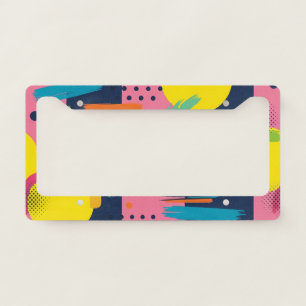 Retro Abstract Brushstroke (11) License Plate Frame