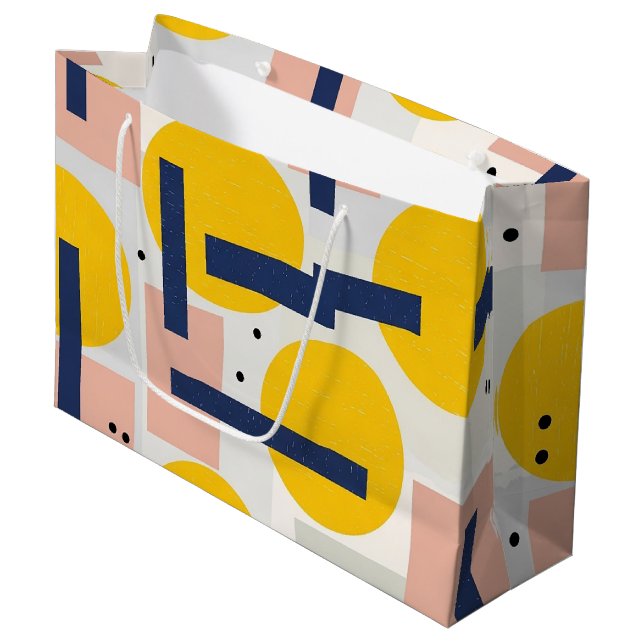 Retro Abstract Brushstroke (12) Large Gift Bag (Front Angled)