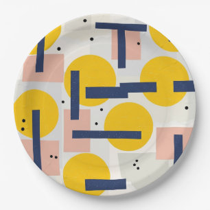 Retro Abstract Brushstroke (12) Paper Plates